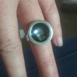 Ultra-Modern Gray Sapphire Solitaire Ring